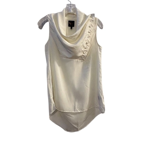 Serena Williams Signature Statement Sleeveless Cowl Neck Blouse Off-white Size S - Picture 12 of 12